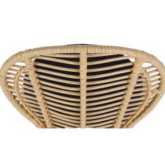 Scaun living/sufragerie Halmar K472, cadru metal, stil scandinav, 48x57x90x46cm, ratan/textil, maro/negru