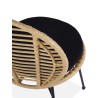 Scaun living/sufragerie Halmar K472, cadru metal, stil scandinav, 48x57x90x46cm, ratan/textil, maro/negru