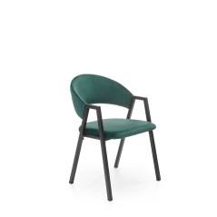 Scaun tapitat living/sufragerie Halmar K473, cadru metal,  stil modern, 54x58x82x47cm, catifea, verde