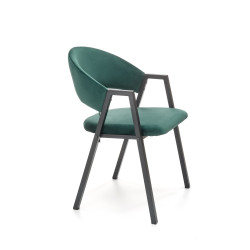 Scaun tapitat living/sufragerie Halmar K473, cadru metal,  stil modern, 54x58x82x47cm, catifea, verde