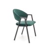 Scaun tapitat living/sufragerie Halmar K473, cadru metal, stil modern, 54x58x82x47cm, catifea, verde