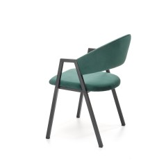 Scaun modern Xonia, amplasare dining, cadru metalic, catifea verde, inaltime 82 cm