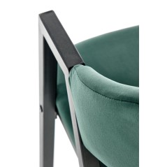 Scaun tapitat living/sufragerie Halmar K473, cadru metal,  stil modern, 54x58x82x47cm, catifea, verde
