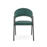 Scaun tapitat living/sufragerie Halmar K473, cadru metal, stil modern, 54x58x82x47cm, catifea, verde