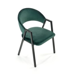 Scaun tapitat living/sufragerie Halmar K473, cadru metal,  stil modern, 54x58x82x47cm, catifea, verde