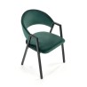 Scaun tapitat living/sufragerie Halmar K473, cadru metal, stil modern, 54x58x82x47cm, catifea, verde