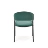 Scaun tapitat living/sufragerie Halmar K473, cadru metal, stil modern, 54x58x82x47cm, catifea, verde
