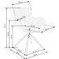 Scaun Luna bej, amplasare in living, cadru otel, stil modern, 59x58x81x48 cm, tapiterie textila