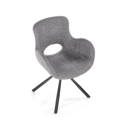 Scaun living/sufragerie Halmar K475, cadru metal,  stil modern, 59x58x81x48cm, textil, gri