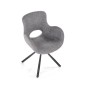 Scaun Luna gri pentru living, cadru otel, stil modern, 59x58x81x48 cm, tapiterie material textil