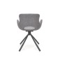 Scaun Luna gri pentru living, cadru otel, stil modern, 59x58x81x48 cm, tapiterie material textil
