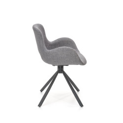 Scaun living/sufragerie Halmar K475, cadru metal,  stil modern, 59x58x81x48cm, textil, gri