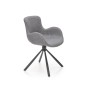 Scaun Luna gri pentru living, cadru otel, stil modern, 59x58x81x48 cm, tapiterie material textil