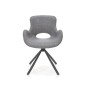 Scaun Luna gri pentru living, cadru otel, stil modern, 59x58x81x48 cm, tapiterie material textil