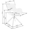 Scaun living/sufragerie Halmar K475, cadru metal,  stil modern, 59x58x81x48cm, textil, gri