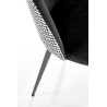 Scaun tapitat living/sufragerie Halmar K478, cadru metal, stil modern, 49x54x84x48cm, catifea/stofa, negru/alb