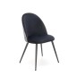 Scaun tapitat stil clasic, pentru living/sufragerie, metalic, suporturi antiderapante, catifea si stofa, negru/alb
