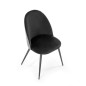 Scaun tapitat stil clasic, pentru living/sufragerie, metalic, suporturi antiderapante, catifea si stofa, negru/alb
