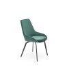 Scaun tapitat living/sufragerie Halmar K479, cadru metal, stil modern, 49x60x91x48cm, catifea, verde