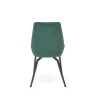 Scaun tapitat living/sufragerie Halmar K479, cadru metal, stil modern, 49x60x91x48cm, catifea, verde
