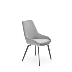Scaun tapitat living/sufragerie Halmar K479, cadru metal,  stil modern, 49x60x91x48cm, catifea, gri
