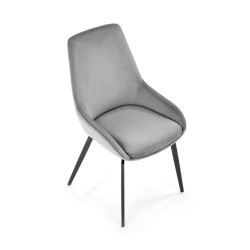Scaun tapitat living/sufragerie Halmar K479, cadru metal,  stil modern, 49x60x91x48cm, catifea, gri