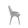 Scaun tapitat living/sufragerie Halmar K479, cadru metal, stil modern, 49x60x91x48cm, catifea, gri
