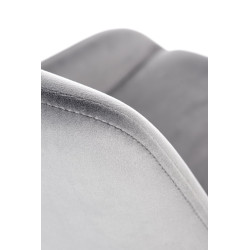 Scaun tapitat living/sufragerie Halmar K479, cadru metal,  stil modern, 49x60x91x48cm, catifea, gri