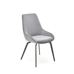 Scaun tapitat living/sufragerie Halmar K479, cadru metal,  stil modern, 49x60x91x48cm, catifea, gri