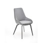 Scaun tapitat pentru living/sufragerie, cadru metalic, design modern, gri si negru Scaun tapitat pentru living/sufragerie, cadru metalic, design modern, gri si negru