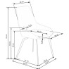 Scaun tapitat living/sufragerie Halmar K479, cadru metal, stil modern, 49x60x91x48cm, catifea, gri