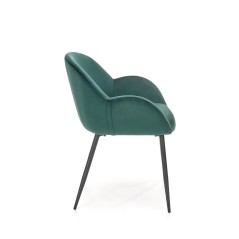 Scaun tapitat living/sufragerie Halmar K480, cadru metal,  stil modern, 59x59x79x48cm, catifea, verde