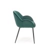 Scaun tapitat living/sufragerie Halmar K480, cadru metal,  stil modern, 59x59x79x48cm, catifea, verde