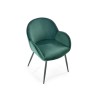 Scaun tapitat living/sufragerie Halmar K480, cadru metal,  stil modern, 59x59x79x48cm, catifea, verde