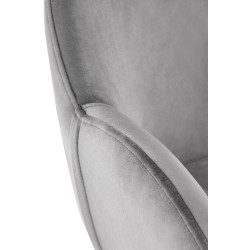 Scaun tapitat living/sufragerie Halmar K480, cadru metal,  stil modern, 59x59x79x48cm, catifea, gri