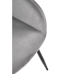 Scaun tapitat living/sufragerie Halmar K480, cadru metal,  stil modern, 59x59x79x48cm, catifea, gri