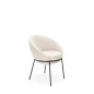 Scaun modern Miriam pentru dining, cadru metal negru, tapiterie textila bej, 61x59x78x49 cm