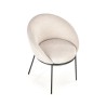 Scaun living/sufragerie Halmar K482, cadru metal,  stil modern, 61x59x78x49cm, textil, bej