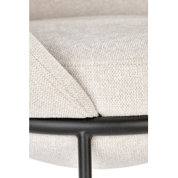 Scaun living/sufragerie Halmar K482, cadru metal,  stil modern, 61x59x78x49cm, textil, bej