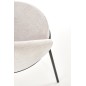 Scaun modern Miriam pentru dining, cadru metal negru, tapiterie textila bej, 61x59x78x49 cm