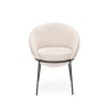 Scaun living/sufragerie Halmar K482, cadru metal,  stil modern, 61x59x78x49cm, textil, bej
