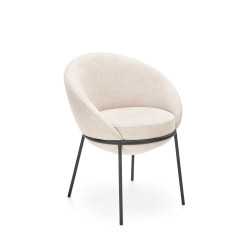 Scaun living/sufragerie Halmar K482, cadru metal,  stil modern, 61x59x78x49cm, textil, bej