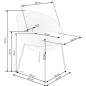 Scaun modern Miriam pentru dining, cadru metal negru, tapiterie textila bej, 61x59x78x49 cm