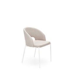 Scaun tapitat living/sufragerie Halmar K486, cadru metal,  stil modern, 51x57x77x47cm, stofa, bej