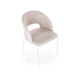 Scaun tapitat living/sufragerie Halmar K486, cadru metal,  stil modern, 51x57x77x47cm, stofa, bej