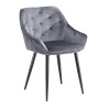 Scaun tapitat living/sufragerie Halmar K487, cadru metal,  stil modern, 56x65x81x51cm, catifea, gri