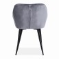 Scaun pentru living Chiara, matlasat cu catifea, stil modern, 56x65x81x51 cm, gri