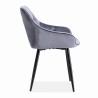 Scaun tapitat living/sufragerie Halmar K487, cadru metal,  stil modern, 56x65x81x51cm, catifea, gri