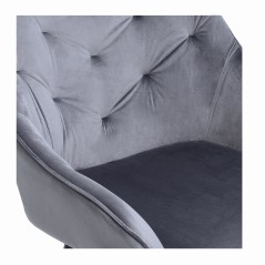 Scaun tapitat living/sufragerie Halmar K487, cadru metal,  stil modern, 56x65x81x51cm, catifea, gri
