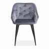 Scaun tapitat living/sufragerie Halmar K487, cadru metal,  stil modern, 56x65x81x51cm, catifea, gri